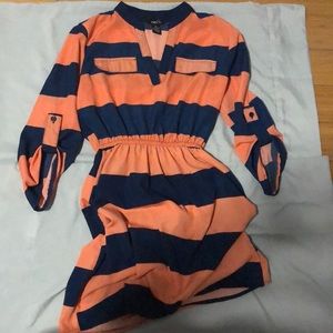 Orange and blue dress